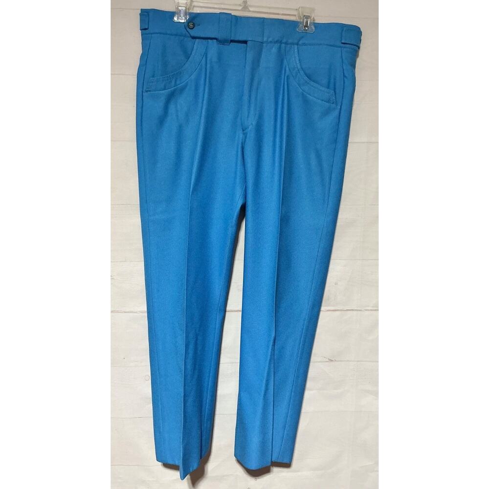 Vintage Jaymer SANSABELT 38x29 Grandpa's turquoise slacks RETRO GROOVY pants